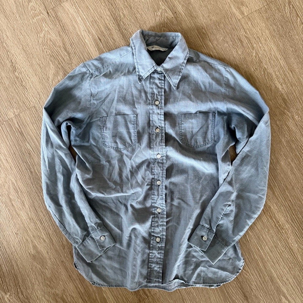 Wrangler blue long sleeve button down S